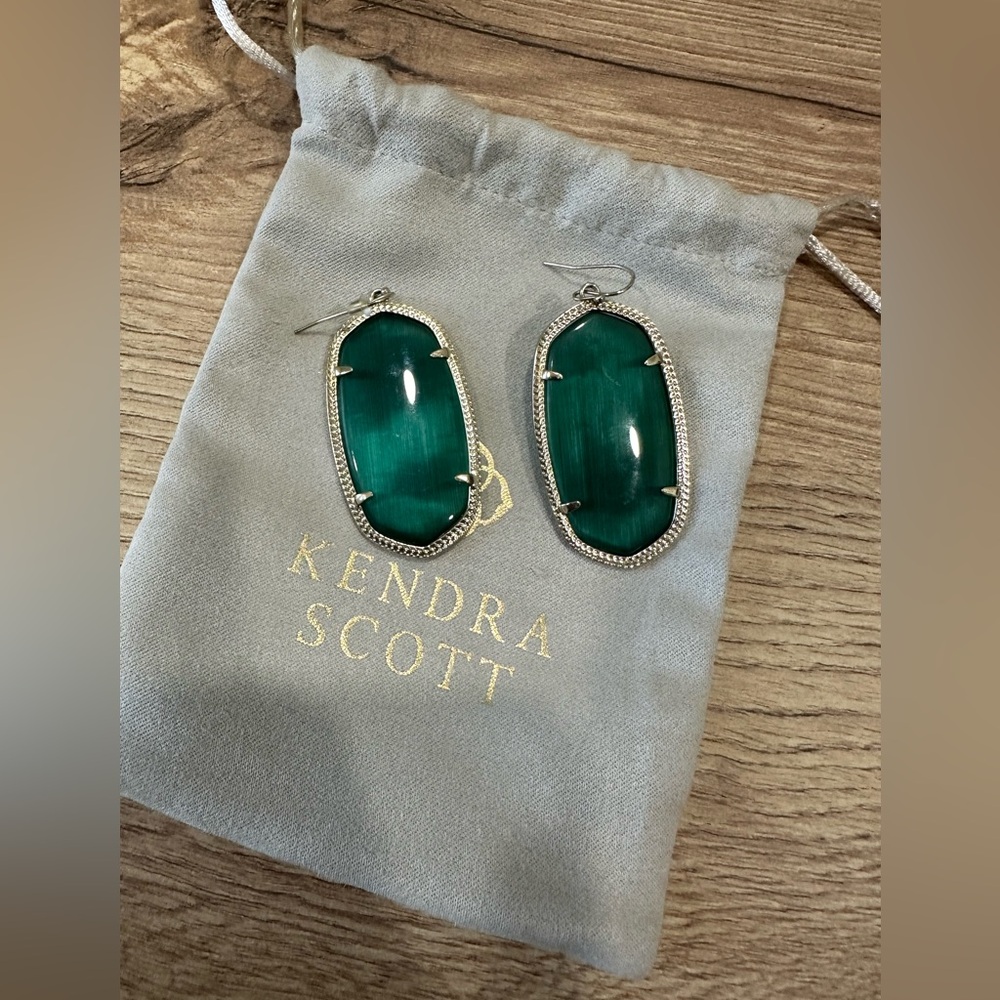 Kendra Scott Danielle Cate Eye Green Earrings